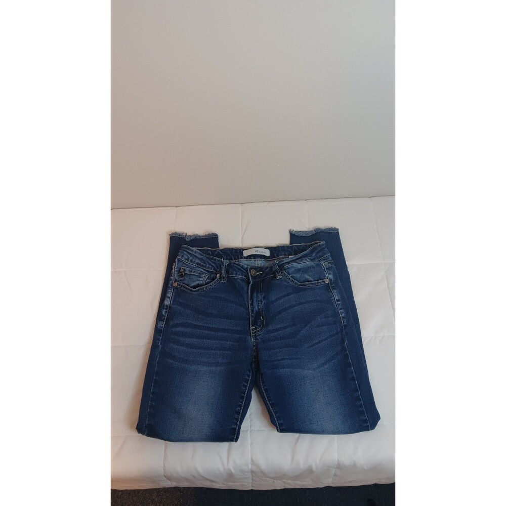 Kancan Skinny Jeans Sz 9 / 28 Raw Hem Dark Wash Blue Style KC8C51DH